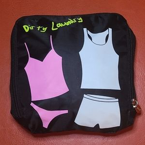 Miamica | Travel Laundry Bags (Set of 2) - Foldable Black + Floral Sack, NWOT